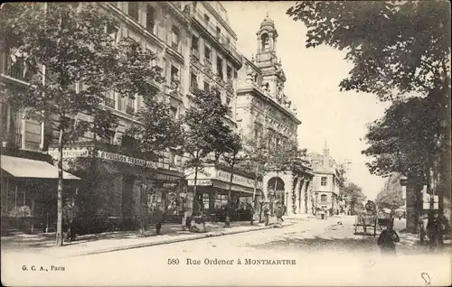 Ak Paris XVIII. Arrondissement Buttes-Montmartre, Rue Ordener