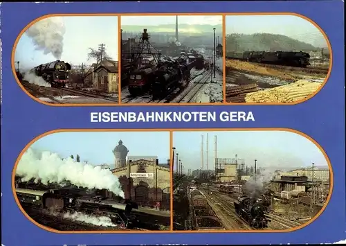 Ak Zwötzen Gera in Thüringen, Eisenbahnknoten, Bahnbetriebswerk