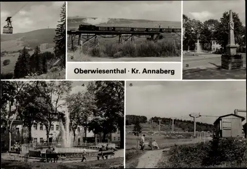 Ak Oberwiesenthal im Erzgebirge, Keilberg, Schmalspurbahn, Sessellift zum kleinen Fichtelberg