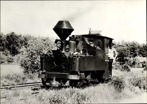 Ak Bad Muskau in der Oberlausitz, Deutsche Lokomotive  99 3311 0, Muskauer Waldeisenbahn