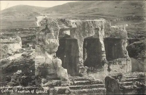Ak Korinth Griechenland, Fountain of Glauke