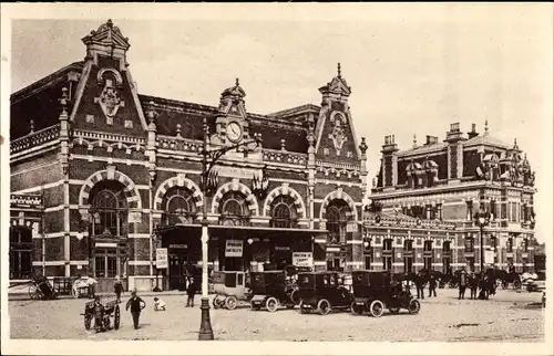 Ak Cambrai Nord, La Gare, Autos