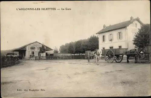 Ak L´Argonne les Islettes Meuse, La Gare