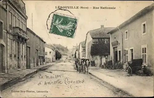 Ak Lerouville Lothringen Meuse, Rue Nationale