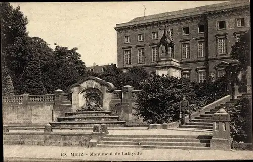 Ak Metz Moselle, Monument de Lafayette