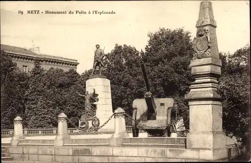 Ak Metz Moselle, Monument du Poilu à l'Esplanade