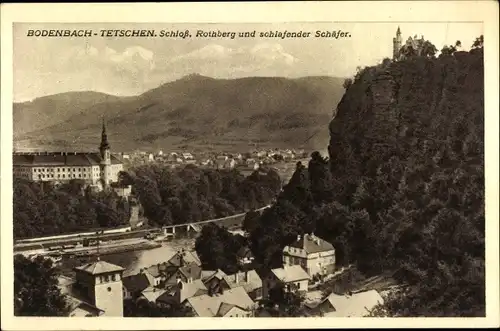 Ak Podmokly Bodenbach Děčín Tetschen Region Aussig, Rothberg, Schlafender Schäfer
