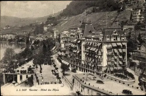 Ak Territet Montreux Kt. Waadt, Hotel des Alpes