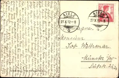 Ak Territet Montreux Kt. Waadt, Hotel des Alpes