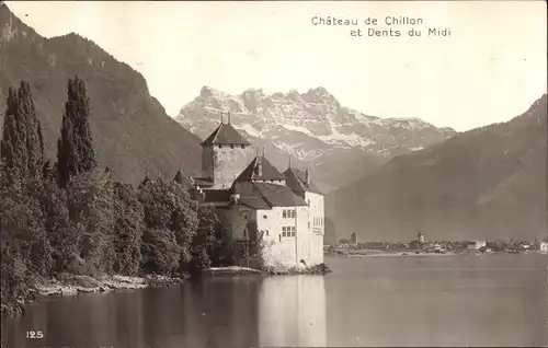 Ak Chillon Montreux Kanton Waadt, Le Chateau, Dents du Midi