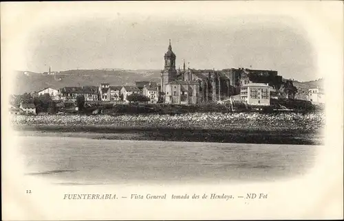 Ak Fuenterrabia Baskenland, Vista General tomada des de Hendaya