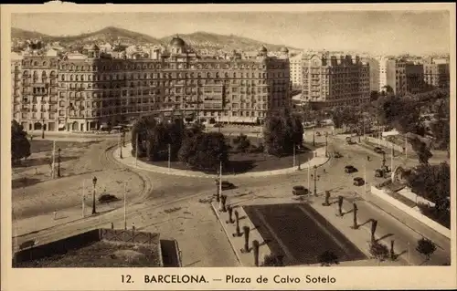 Ak Barcelona Katalonien Spanien, Plaza de Calvo Sotelo