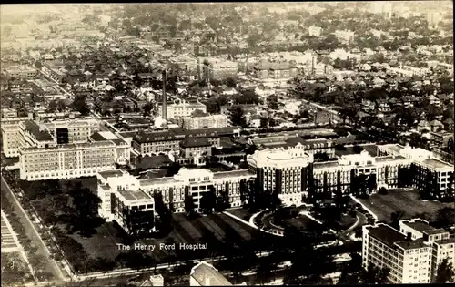 Ak Dearborn Michigan, Henry Ford Hospital, Aerial View, Fliegeraufnahme