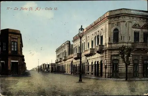 Ak La Plata Argentinien, Calle 12, Straßenpartie