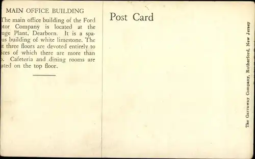 Ak Dearborn Michigan USA, Ford Motor Company, General Offices, Gesamtansicht