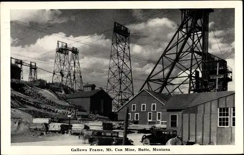 Ak Butte Montana USA, Gallows Frame, Mt. Con Mine