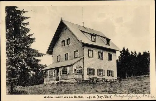 Ak Klingenbrunn Spiegelau im Bayerischen Wald Niederbayern, Waldschmidthaus am Rachel