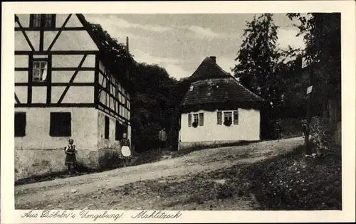 Ak Döbeln in Mittelsachsen, Mahlitzsch, Partie am Fachwerkhaus