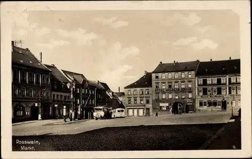 Ak Roßwein in Sachsen, Markt, Hotel Goldene Krone