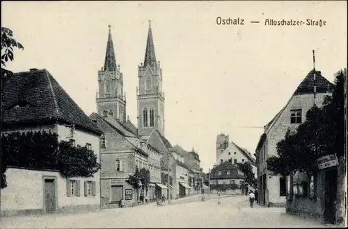 Ak Oschatz in Sachsen, Altoschatzer Straße, Kirche