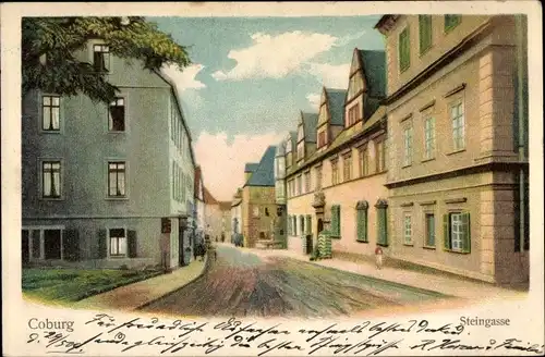 Ak Coburg in Oberfranken, Steingasse