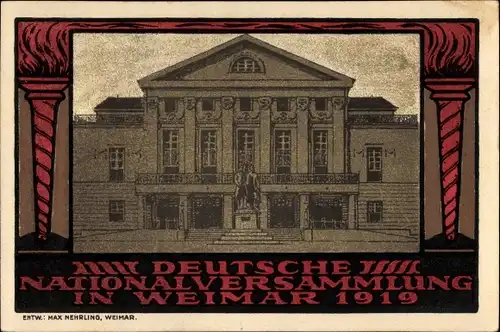 Steindruck Ak Weimar in Thüringen, Deutsche Nationalversammlung 1919