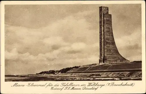 Ak Laboe Probstei Ostsee, Blick auf das Marine Ehrenmal, 1. Bauabschnitt