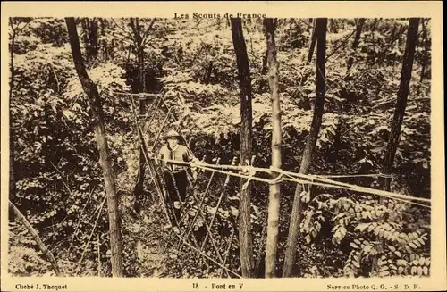 Ak Pfadfinder, Brücke, Pont en V