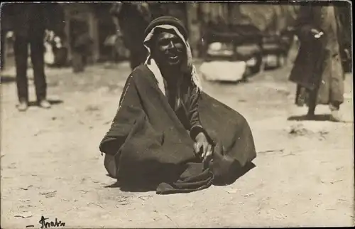 Foto Ak Araber auf dem Boden sitzend