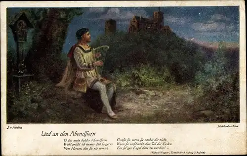 Künstler Ak Lied an den Abendstern, Richard Wagner