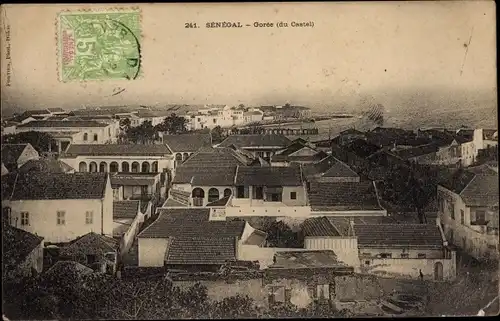 Ak Gorée Dakar Senegal, Vue du Castel, Blick auf den Ort