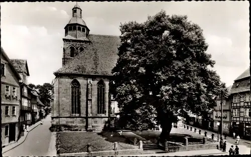 Ak Eschwege im Werra Meißner Kreis, Marktkirche, Fachwerkhäuser