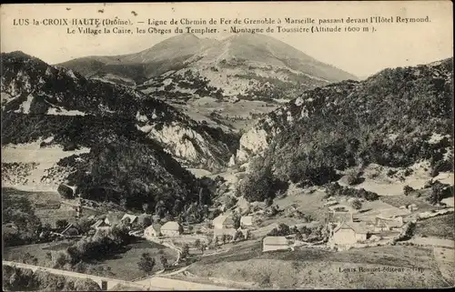Ak Lus la Croix Haute Drome, Ligne de Chemin de Fer de Grenoble a Marseille