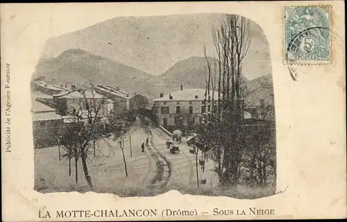 Ak La Motte Chalancon Drôme, Sous la Neige