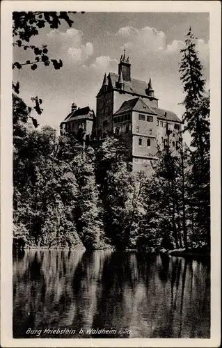 Foto Ak Kriebstein in Mittelsachsen, Burg Kriebstein bei Waldheim, Gesamtansicht