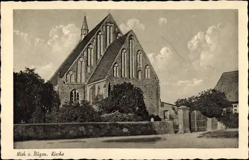 Ak Wiek auf der Insel Rügen, Blick zur Kirche