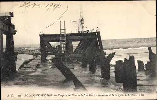 Ak Boulogne sur Mer Pas de Calais, Vue prise du Phare de la Jetee Ouest