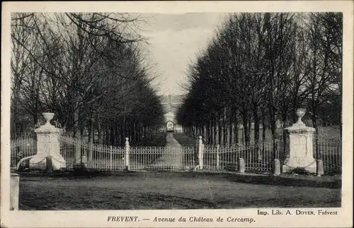 Ak Frevent Pas de Calais, Avenue du Chateau de Cercamp