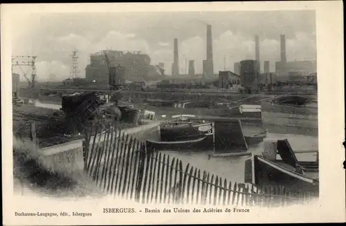 Ak Isbergues Pas de Calais, Bassin des Usines des Acieries de France