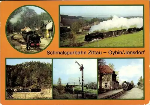 Ak Oybin in der Oberlausitz, Bahnhof, Schmalspurbahn Zittau-Oybin, Bahnhof Jonsdorf