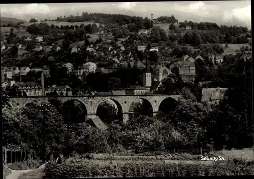 Ak Sebnitz Sächsische Schweiz, Teilansicht mit Brücke