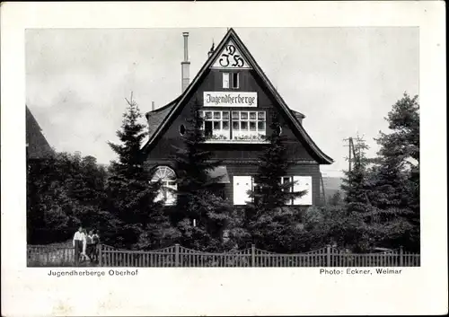 Ak Oberhof im Thüringer Wald, Jugendherberge, Frontalansicht
