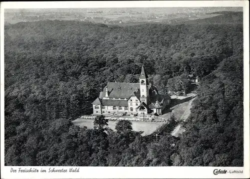 Ak Schwerte an der Ruhr, Gaststätten-Betriebe Freischütz im Schwerter Wald, Panorama