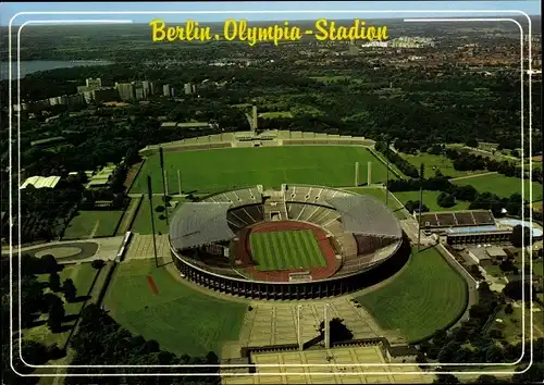 Ak Berlin Charlottenburg Westend, Olympia-Stadion,, Fliegeraufnahme, Gesamtansicht