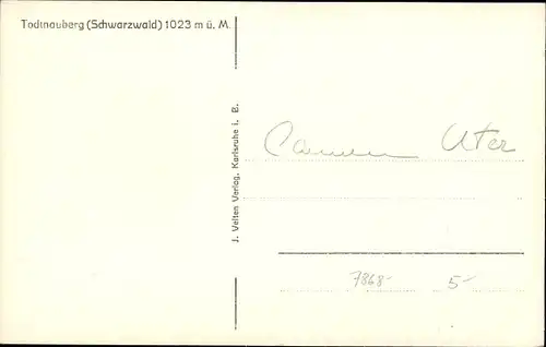 Ak Todtnauberg Todtnau im Schwarzwald, Panorama