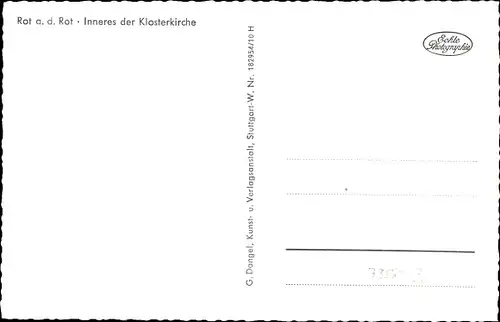 Ak Rot an der Rot in Württemberg, Inneres d. Klosterkirche St. Verena