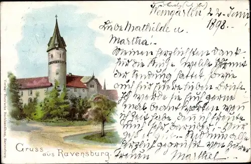 Ak Ravensburg in Württemberg Oberschwaben, Teilansicht