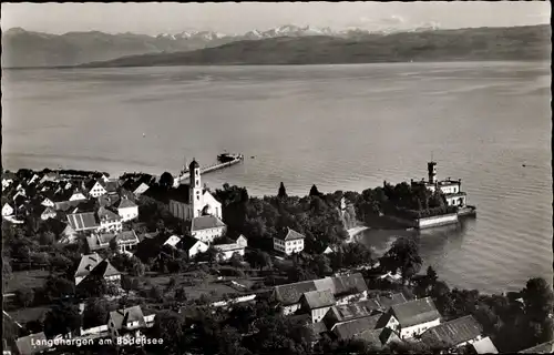 Ak Langenargen am Bodensee, Gesamtansicht, Fliegeraufnahme