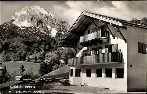 Ak Mittenwald in Oberbayern, Gröblalm, Wetterstein