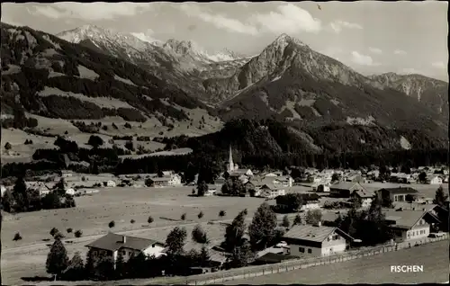 Ak Fischen im Allgäu Schwaben, Teilansicht, Berge